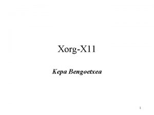 XorgX 11 Kepa Bengoetxea 1 Referencia La pgina