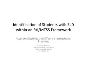 Identification of Students with SLD within an Rt