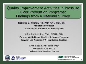 Quality Improvement Activities in Pressure Ulcer Prevention Programs