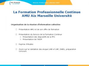 Runion dinformation collective AIOP La Formation Professionnelle Continue