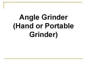 Parts of a portable grinder