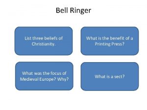 Bell Ringer Monotheistic Ten commandments List three beliefs