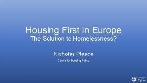 Finland homelessness solution