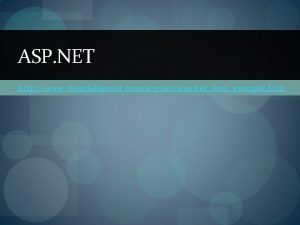 Asp.net tutorialspoint