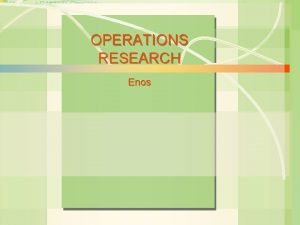 6 s1 LP Metode Simpleks OPERATIONS RESEARCH Operations