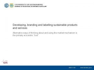 Developing branding and labelling sustainable products and services
