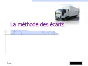 La mthode des carts Page 1 La finalit