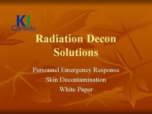 Canadian decon solutions