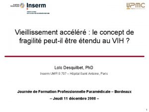 Vieillissement acclr le concept de fragilit peutil tre