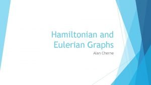 Hamiltonian and Eulerian Graphs Alan Cherne DEFINITIONS A