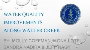 WATER QUALITY IMPROVEMENTS ALONG WALLER CREEK BY MOLLY