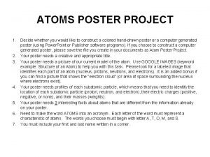 Atomic structure poster project