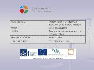 NZEV KOLY Zkladn kola T G Masaryka Bojkovice