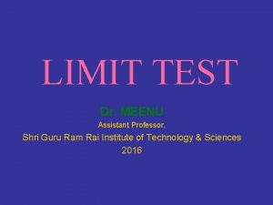 Limit test for lead