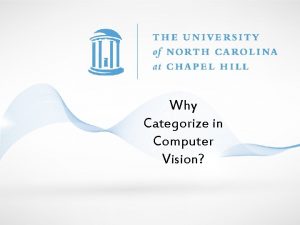 Why Categorize in Computer Vision Why Use Categories