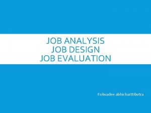 Job analysis steps