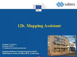 12 b Mapping Assistant Nadezhda VLAHOVA Eurostat Unit