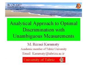 Analytical Approach to Optimal Discrimination with Unambiguous Measurements