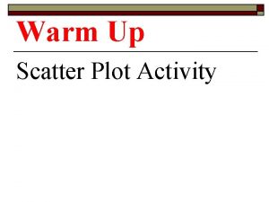 Warm Up Scatter Plot Activity Bivariate Data Scatter