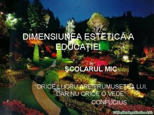 DIMENSIUNEA ESTETIC A EDUCAIEI COLARUL MIC ORICE LUCRU