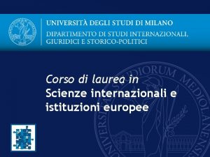 Scienze internazionali e istituzioni europee unimi