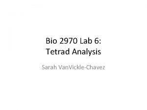 Bio 2970 Lab 6 Tetrad Analysis Sarah Van