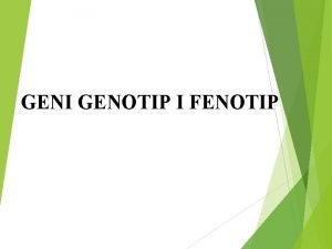 Geni genotip i fenotip