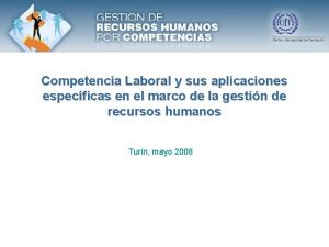 Competencias laborales especificas