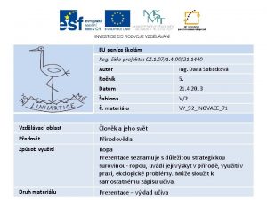 EU penze kolm Reg slo projektu CZ 1