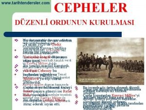 www tarihtendersler com CEPHELER DZENL ORDUNUN KURULMASI v