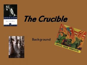 The puritan myth in the crucible