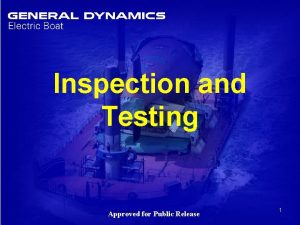 Inspection and Testing Approved for Public Release 1