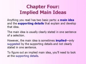 Implied main ideas