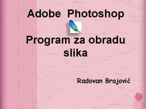 Obrada fotografija u photoshopu