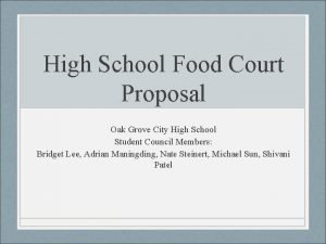 The high school food court project answers