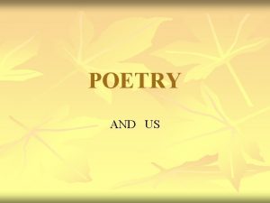 Versification english poems