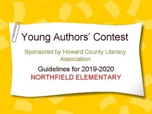 Young authors contest 2022 howard county