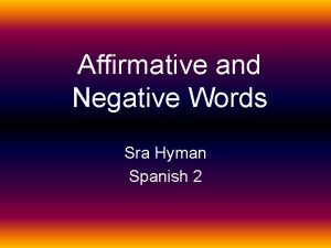 Affirmative words in spanish