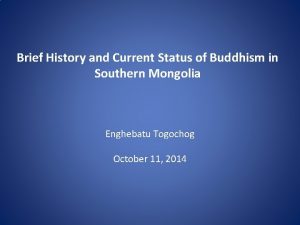 Current status of buddhism