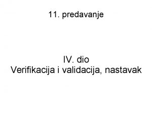 Verifikacija i validacija softvera