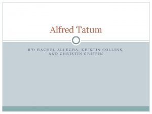 Alfred tatum Alfred tatum