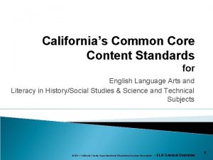 English content standards English content standards