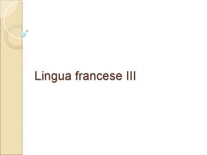 Lingua francese III Phonme Unit minimale distinctive permettant