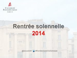 Rentrée solennelle assas
