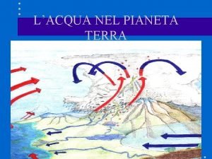 LACQUA NEL PIANETA TERRA ACQUE OCEANICHE Estesi di