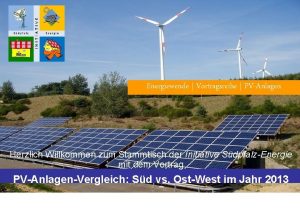 Energiewende Vortragsreihe PVAnlagen Herzlich Willkommen zum Stammtisch der