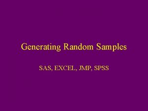 Random sample sas