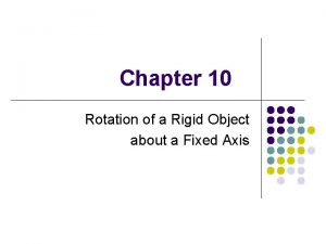 Chapter 10 Rotation of a Rigid Object about