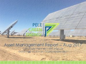 Asset Management Report Aug 2017 CPV Power Plant