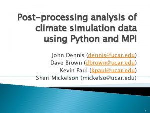 Postprocessing analysis of climate simulation data using Python